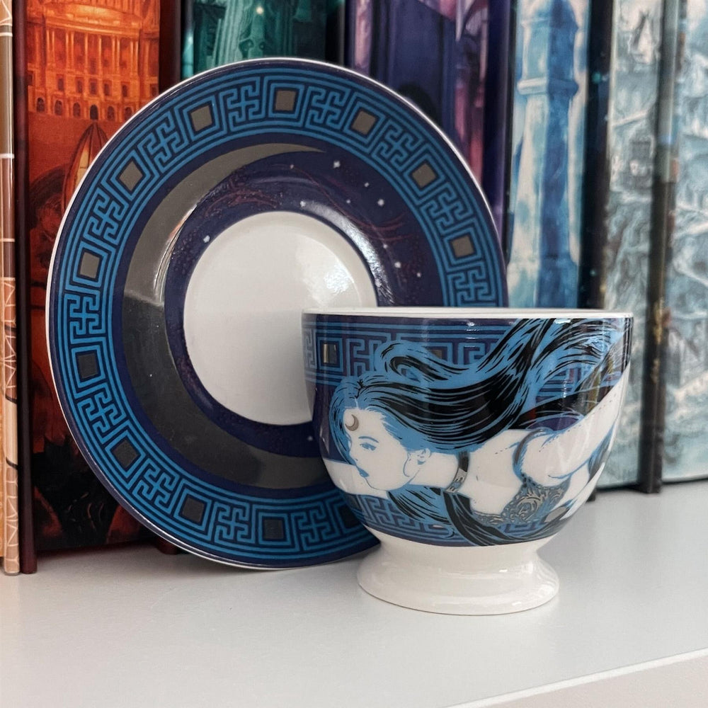 Goddess of Night Ceramic Teacup and Saucer